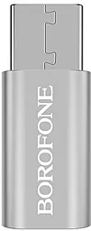 Адаптер-перехідник Borofone BV4 Micro USB - USB Type-C Silver - мініатюра 2 Адаптер-перехідник Borofone BV4 Micro USB - USB Type-C Silver - мініатюра 2