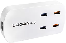 Сетевое зарядное устройство Logan Quad USB Wall Charger 5V 2.6A CHC-4 White