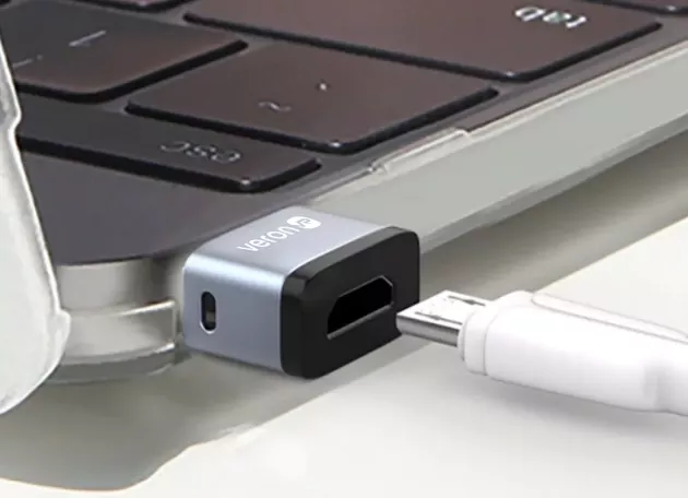 Адаптер-переходник Veron CM-OT032 Type-C -> micro USB Gray - фото 3