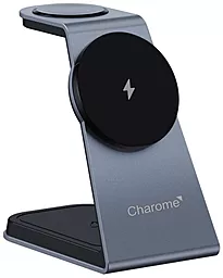 Бездротова док-станція Charome H14 3-in-1 15w wireless charger silver - фото Бездротова док-станція Charome H14 3-in-1 15w wireless charger silver