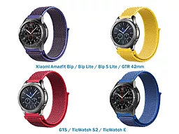 Набір ремінців 4 кольори Nylon Style Becover для Xiaomi Amazfit Bip/Bip Lite/Bip S Lite/GTR 42mm/GTS/TicWatch S2/TicWatch E/GTS 3/GTS 2 mini Boy Multicolor (706549) 