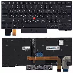 Клавиатура для ноутбука Lenovo X280 с подсветкой  Black