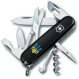 Мультитул Victorinox Climber Ukraine (1.3703.3_T0016u) Black Трезубец сине-желтый - фото Мультитул Victorinox Climber Ukraine (1.3703.3_T0016u) Black Трезубец сине-желтый