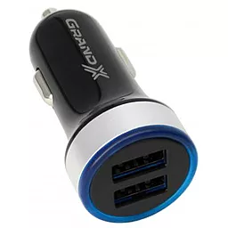Автомобильное зарядное устройство Grand-X 2.4a 2xUSB-A ports car charger black (CH-06) - фото Автомобильное зарядное устройство Grand-X 2.4a 2xUSB-A ports car charger black (CH-06)