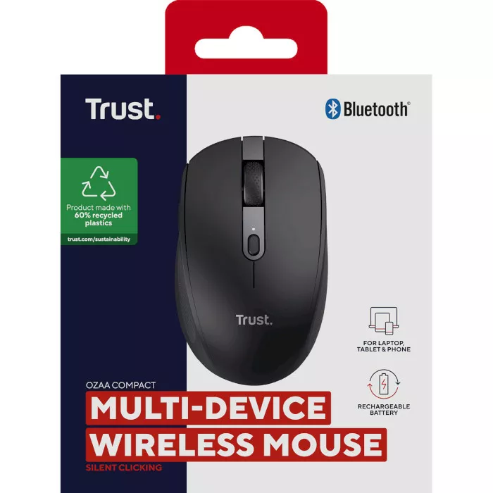 Компьютерная мышка Trust Ozaa Compact Multi-Device Wireless Black (24819) - фото 7