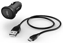 Автомобільний зарядний пристрій Hama 1А + micro USB Black