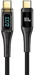 Кабель Usams Transparent Digital Display US-SJ591 USB Type-C - Type-C 100w 5a 2м PD cable Black - фото Кабель Usams Transparent Digital Display US-SJ591 USB Type-C - Type-C 100w 5a 2м PD cable Black
