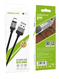 Кабель Borofone BX28 Dignity USB-A - micro USB 12w 2.4a 1м cable Gray/Black - мініатюра 6 Кабель Borofone BX28 Dignity USB-A - micro USB 12w 2.4a 1м cable Gray/Black - мініатюра 6