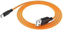 Кабель Hoco X21 Plus Silicone USB-A - Type-C 12w 2.4a 1м cable Orange - миниатюра 2 Кабель Hoco X21 Plus Silicone USB-A - Type-C 12w 2.4a 1м cable Orange - миниатюра 2