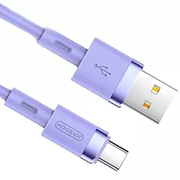 USB Кабель Joyroom Silicone S-1224N2 USB Type-C Cable 1.2м 2.4A Purple - мініатюра 2