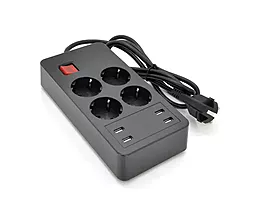 Сетевой фильтр (удлинитель) Voltronic 5V-2.4A 2м 4 розетки 4USB-A 250V/4000w с выключателем черный (P-EU4U4S-4000W) - фото Сетевой фильтр (удлинитель) Voltronic 5V-2.4A 2м 4 розетки 4USB-A 250V/4000w с выключателем черный (P-EU4U4S-4000W)
