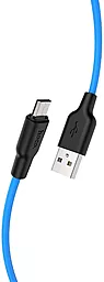 Кабель Hoco X21 Plus Silicone USB-A - micro USB 12w 2.4a 1м cable Black/Blue - миниатюра 3 Кабель Hoco X21 Plus Silicone USB-A - micro USB 12w 2.4a 1м cable Black/Blue - миниатюра 3