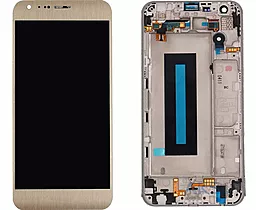 Дисплей LG X Cam (K580) с тачскрином и рамкой, оригинал, Gold
