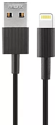 Кабель Remax Chaino USB-A - Lightning 12w 2.4a 0.3м cable Black (RC-120i) - фото Кабель Remax Chaino USB-A - Lightning 12w 2.4a 0.3м cable Black (RC-120i)