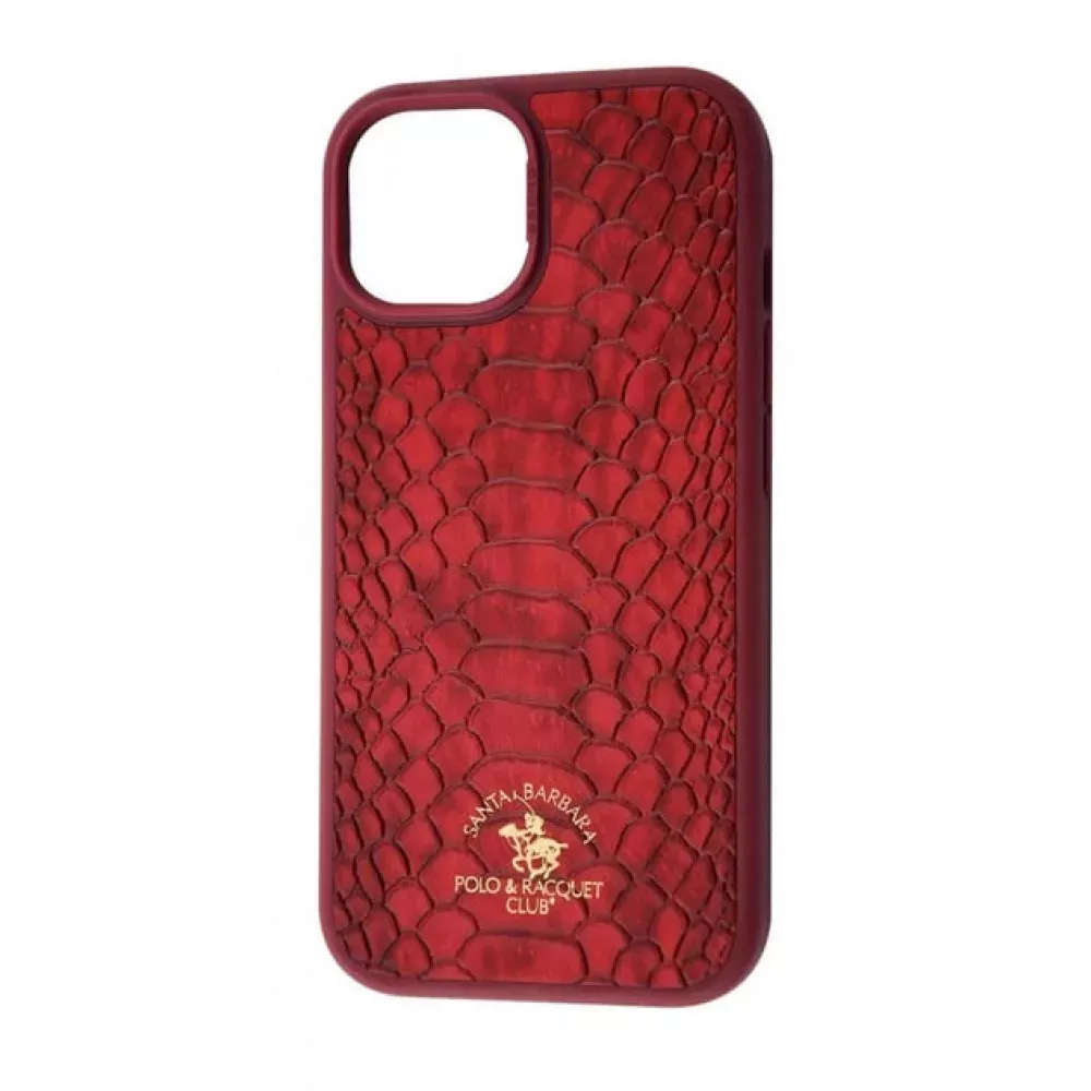 Чехол Santa Barbara Polo and Racquet Club Knight Leather Case для Apple iPhone 15 Plus  Red - фото 1