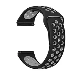 Змінний ремінець BeCover для розумного годинника Vents Style Xiaomi iMi KW66/Mi Watch Color/Haylou LS01/LS02/Haylou Smart Watch Solar LS05 Black-Gray (705801)