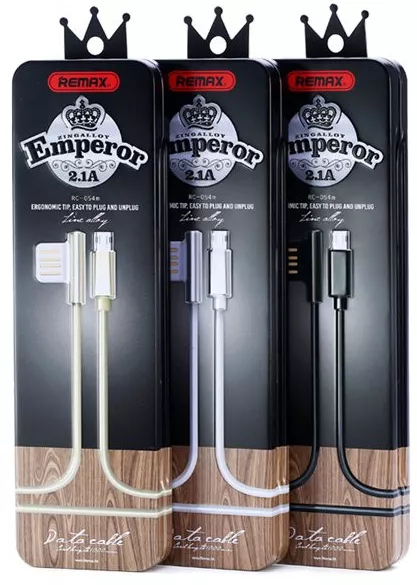 Кабель Remax Emperor USB-A - micro USB 12w 2.4a 1м cable Silver (RC-054m) - фото 3