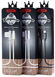 Кабель Remax Emperor USB-A - micro USB 12w 2.4a 1м cable Silver (RC-054m) - миниатюра 3