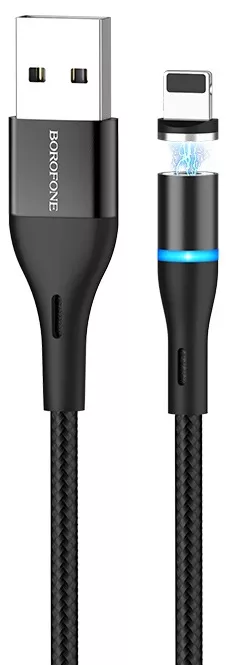 Кабель Borofone BU16 USB-A - Lightning 12w 2.4a 1.2м cable Black - фото 1