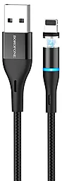 Кабель Borofone BU16 USB-A - Lightning 12w 2.4a 1.2м cable Black - фото Кабель Borofone BU16 USB-A - Lightning 12w 2.4a 1.2м cable Black