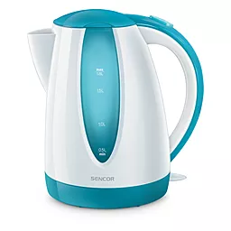 Электрочайник Sencor Series 1800, 1,8л, Strix, пластик, бело-голубой - фото Электрочайник Sencor Series 1800, 1,8л, Strix, пластик, бело-голубой