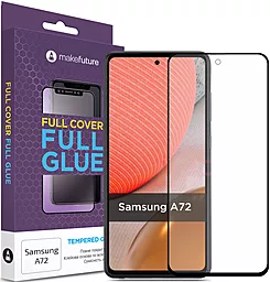 Защитное стекло MAKE Full Cover Full Glue Samsung A725 Galaxy A72 Black (MGFSA72)