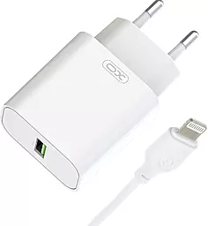 Сетевое зарядное устройство XO L103 18w QC3.0 home charger + Lightning cable white