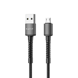 USB Кабель Havit HV-CB6195 10w 2.1a micro USB cable black (HV-CB6195)