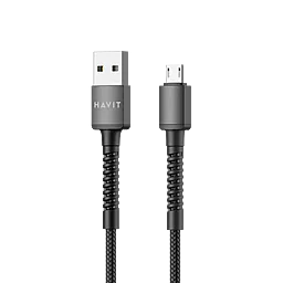 Кабель Havit HV-CB6195 USB-A - micro USB 10.5w 1м cable Black - фото Кабель Havit HV-CB6195 USB-A - micro USB 10.5w 1м cable Black