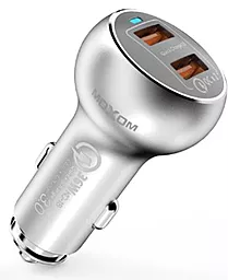 Автомобильное зарядное устройство с быстрой зарядкой MOXOM KC-13 36w QC3.0 2xUSB-A ports car charger + USB-C cable grey - фото Автомобильное зарядное устройство с быстрой зарядкой MOXOM KC-13 36w QC3.0 2xUSB-A ports car charger + USB-C cable grey