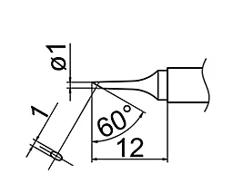 Паяльне жало з одностороннім зрізом HAKKO T12-C1 - мініатюра 2