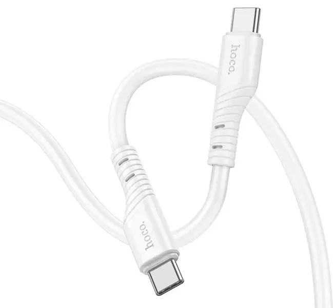 Кабель Hoco X97 Crystal Silicone USB Type-C - Type-C 60w 3a 1м PD cable White - фото 2
