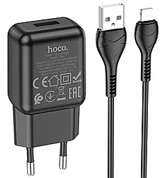 Мережевий зарядний пристрій Hoco C96A 2.1a home charger + micro USB cable black - фото Мережевий зарядний пристрій Hoco C96A 2.1a home charger + micro USB cable black