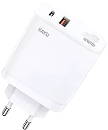 Мережевий зарядний пристрій iKaku 40w PD USB-A/USB-C ports fast charger white (KSC-811-SHUANGXING)
