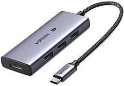 Мультипортовый USB Type-C хаб Ugreen CM500 USB3.0 4-in-1 gray (50629) - фото Мультипортовый USB Type-C хаб Ugreen CM500 USB3.0 4-in-1 gray (50629)