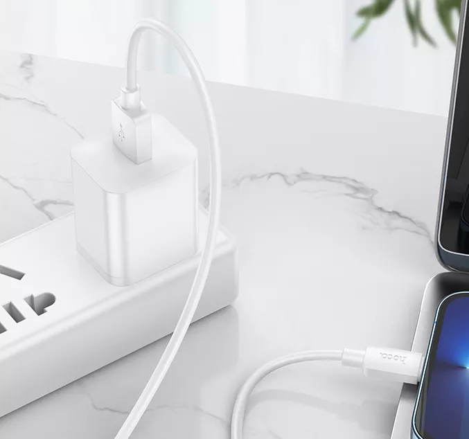 Кабель Hoco X96 USB-A - Lightning 12w 2.4a 1м cable White - фото 4