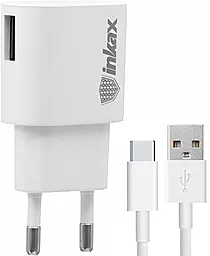 Сетевое зарядное устройство Inkax Travel charger + Type-C cable 1 USB 1A White (CD-08)