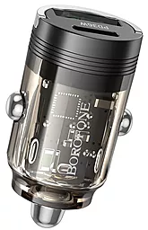 Автомобильное зарядное устройство Borofone BZ29A Talented 36w PD USB-C/USB-A ports car charger transparent black - фото Автомобильное зарядное устройство Borofone BZ29A Talented 36w PD USB-C/USB-A ports car charger transparent black