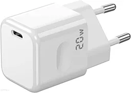 Мережевий зарядний пристрій Jellico C86 20W PD USB-C + USB-C-C cable white - мініатюра 3