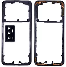 Рамка корпуса Vivo V23e со стеклом камеры Black - фото Рамка корпуса Vivo V23e со стеклом камеры Black