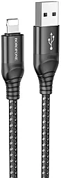 Кабель Borofone BX56 Delightful USB-A - Lightning 12w 2.4a 1м cable Black - фото Кабель Borofone BX56 Delightful USB-A - Lightning 12w 2.4a 1м cable Black