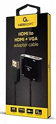 Видео переходник (адаптер) Cablexpert HDMI - HDMI/VGA +AUX3.5 v2.0 4k 30hz 0.15m black (A-HDMIM-HDMIFVGAF-01) - миниатюра 6