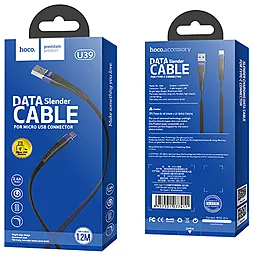 Кабель Hoco U39 Slender USB-A - micro USB 12w 2.4a 1.2м cable Red/Black - миниатюра 4 Кабель Hoco U39 Slender USB-A - micro USB 12w 2.4a 1.2м cable Red/Black - миниатюра 4