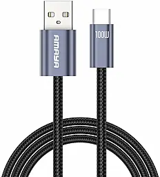 Кабель Amaya C62 USB-A - Type-C 100w 5a 2м PD cable Gray - фото Кабель Amaya C62 USB-A - Type-C 100w 5a 2м PD cable Gray