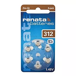 Батарейки Renata ZA312 6шт 1.4 V