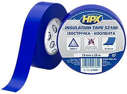Изолента HPX IL1910 HPX5200 0.15мм х 19мм х 10м синяя - фото Изолента HPX IL1910 HPX5200 0.15мм х 19мм х 10м синяя