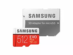 Карта пам'яті Samsung microSDXC 512GB Evo Plus Class 10 UHS-I U3 + SD-адаптер (MB-MC512GA/RU) - фото Карта пам'яті Samsung microSDXC 512GB Evo Plus Class 10 UHS-I U3 + SD-адаптер (MB-MC512GA/RU)