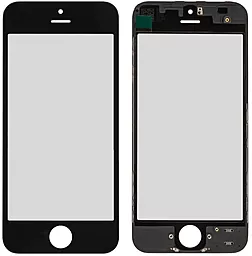 Корпусне скло дисплея Apple iPhone 5 (з OCA плівкою) з рамкою, оригінал, Black - фото Корпусне скло дисплея Apple iPhone 5 (з OCA плівкою) з рамкою, оригінал, Black