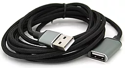 Кабель (шлейф) Veggieg UF2-2 USB 2.0 AM/AF 2м чёрный (YT-AM / AF-UF2-2) - фото Кабель (шлейф) Veggieg UF2-2 USB 2.0 AM/AF 2м чёрный (YT-AM / AF-UF2-2)