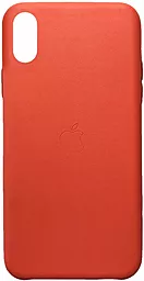 Чехол Apple Leather Case Full for iPhone XS Max Orange